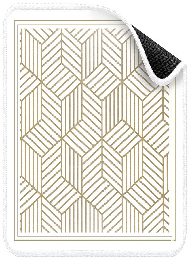 Deyimmei Mahjong Mat for Table - Non-Slip Mahjong Table Cover with Storage Pockets, Perfect Mahjong Accessories & Gifts for Women, Men, and Mahjong Enthusiasts (Golden Herringbone) - Image 1